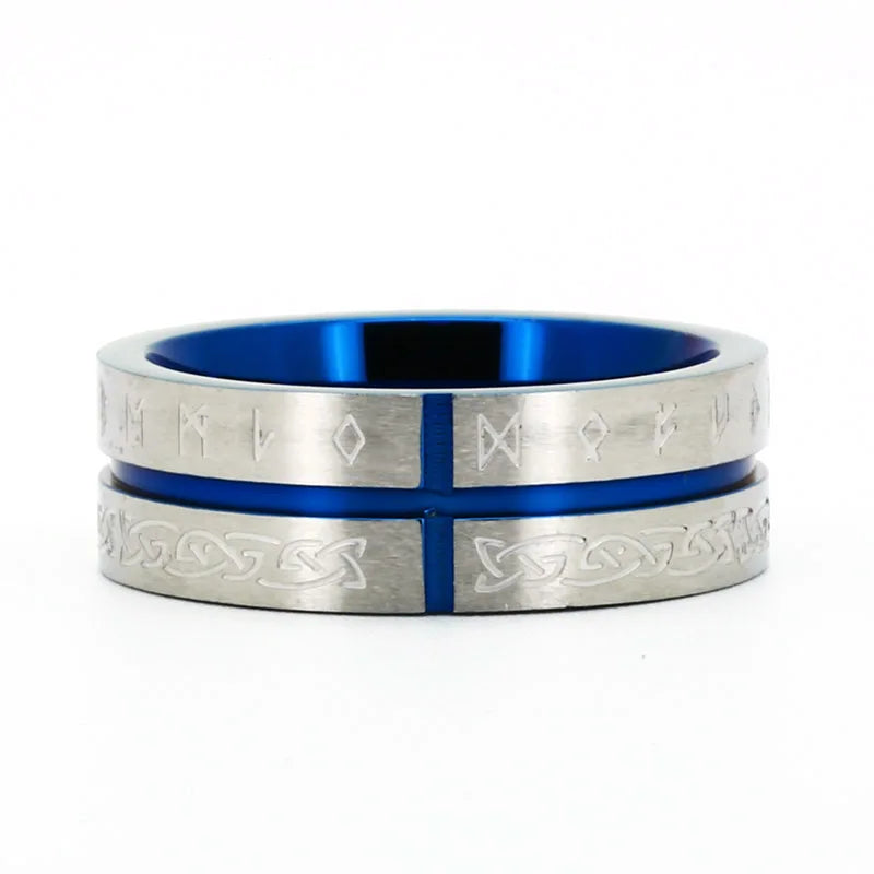 BEIER 2024 Nouvelle Arrivée Viking Bandes Anneau Viking Runes Amulette Totem 6mm 8mm Croix Anneau Pour Hommes Personnalité Bijoux En Gros