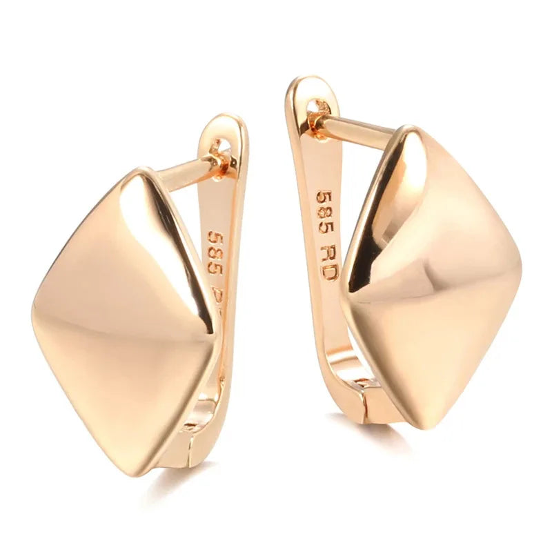 2025 Korean New Simple Geometry 14k Gold Earrings Fine Aros Mujer Oreja Earrings for Women Orecchini 14 K Gold Bizuteria Jewelry