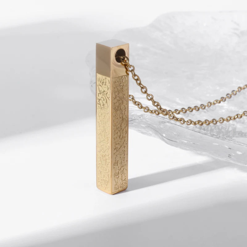 Islamischer, muslimischer Ayatul-Kursi-Würfel-Anhänger aus Edelstahl für Männer und Frauen, arabische Kalligraphie-Schmuck, Ramadan-Geschenke