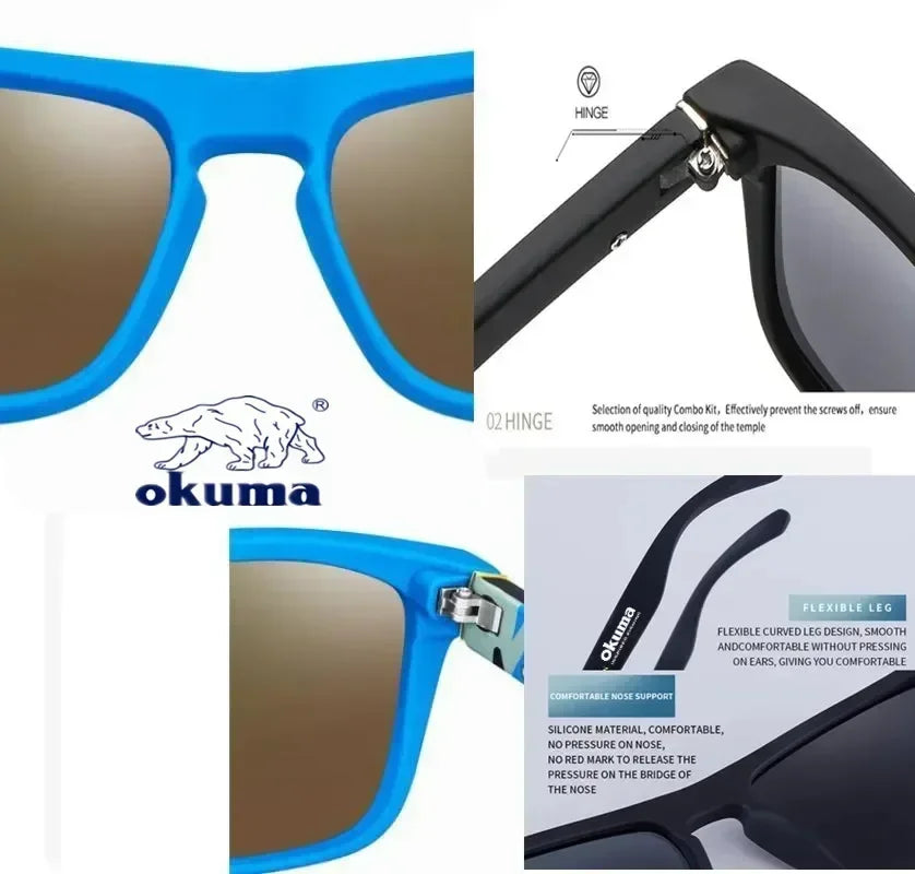 Okuma Polarized Sunglasses Original UV400 for Men and Women Outdoor Hunting Fishing Driving Bicycles Sunglasses Optional Box