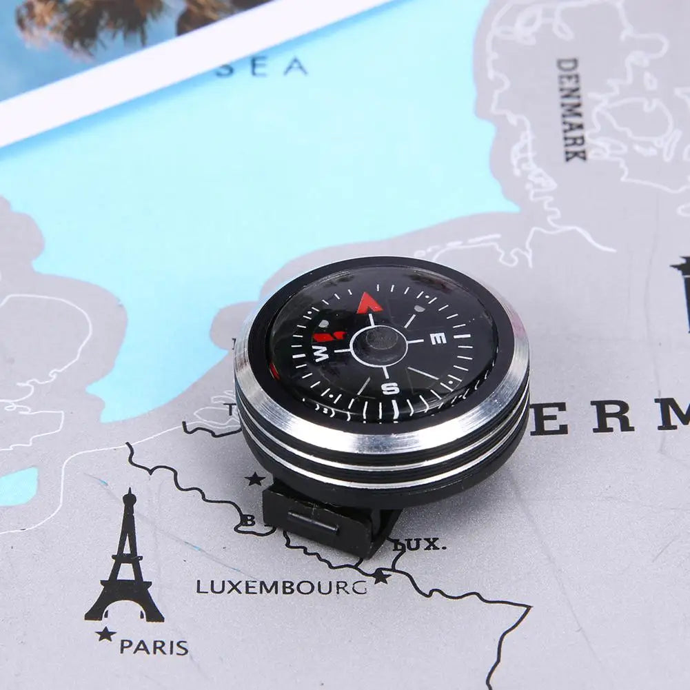 Mini Bracelet Compass Aluminum Alloy Wristwatch Type Camping Compass Practical Detachable Survival Tool for Climbing Paracord