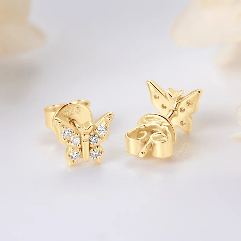 OXTAO Butterfly Earrings for Women Real 925 Silver Moissanite Earring Luxury Girls Ear Piercing Accessories Fancy Gift Jewelry