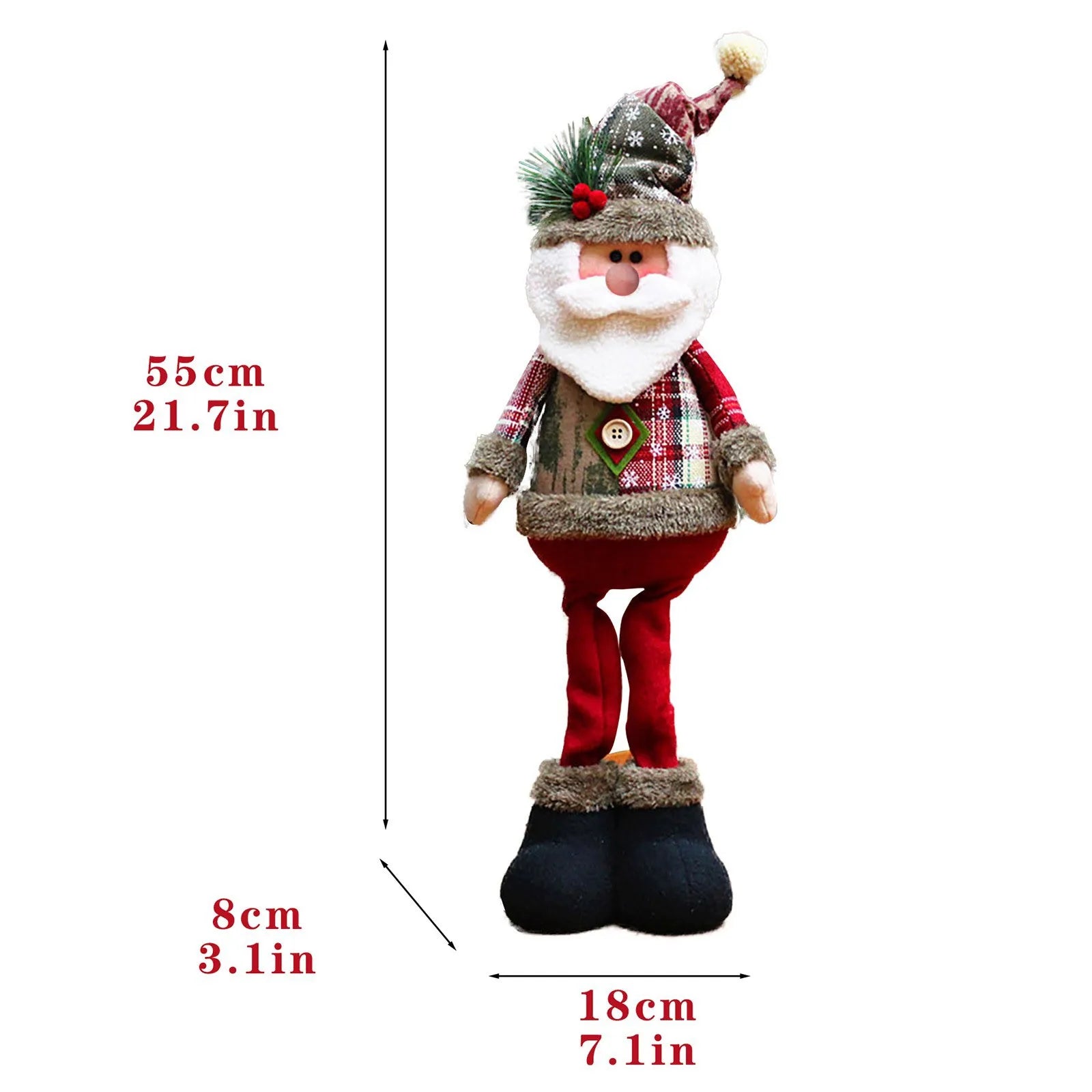 Lot de 3 figurines décoratives de Noël : renne, bonhomme de neige, Père Noël, figurines debout, décorations de Noël pour le Nouvel An. Joyeux Noël !