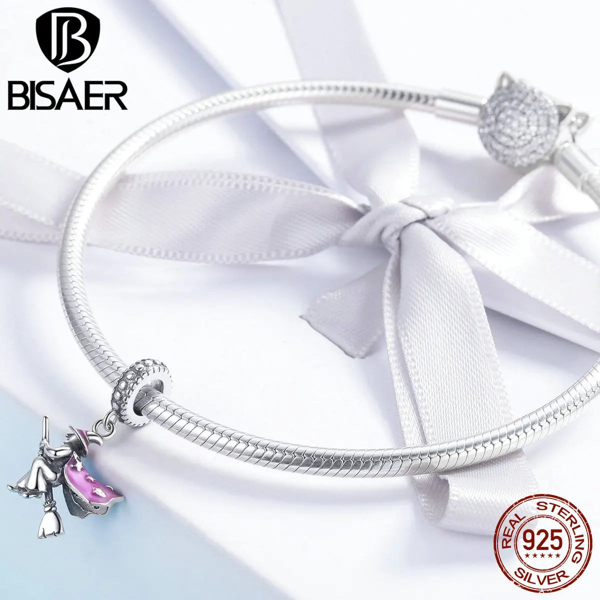 Breloques personnalisées BISAER 100 % argent sterling pour femmes