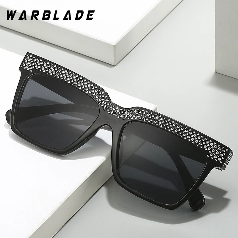 2025 quadratische Retro Strass Sonnenbrille für Frauen elegante Mode Männer Trend Luxus Marke Designer Outdoor Party Shades Brillen