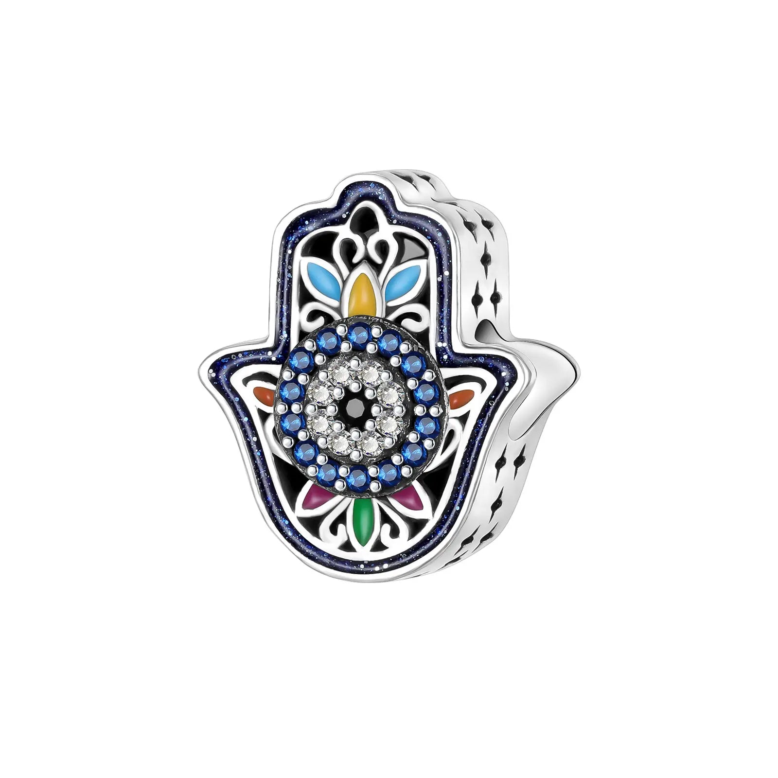 925 Sterling Silver Blue Palm Totem Demon Eye Charm Fit Original Pandora Charms Bracelets Women DIY Jewelry Gift