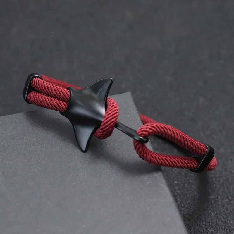 Noter Men Manta Bracelet Adjustable Marine Animal Protection Rope Braclet Beach Surf Braslet Lucky Red Thread Brazalete Pulseira