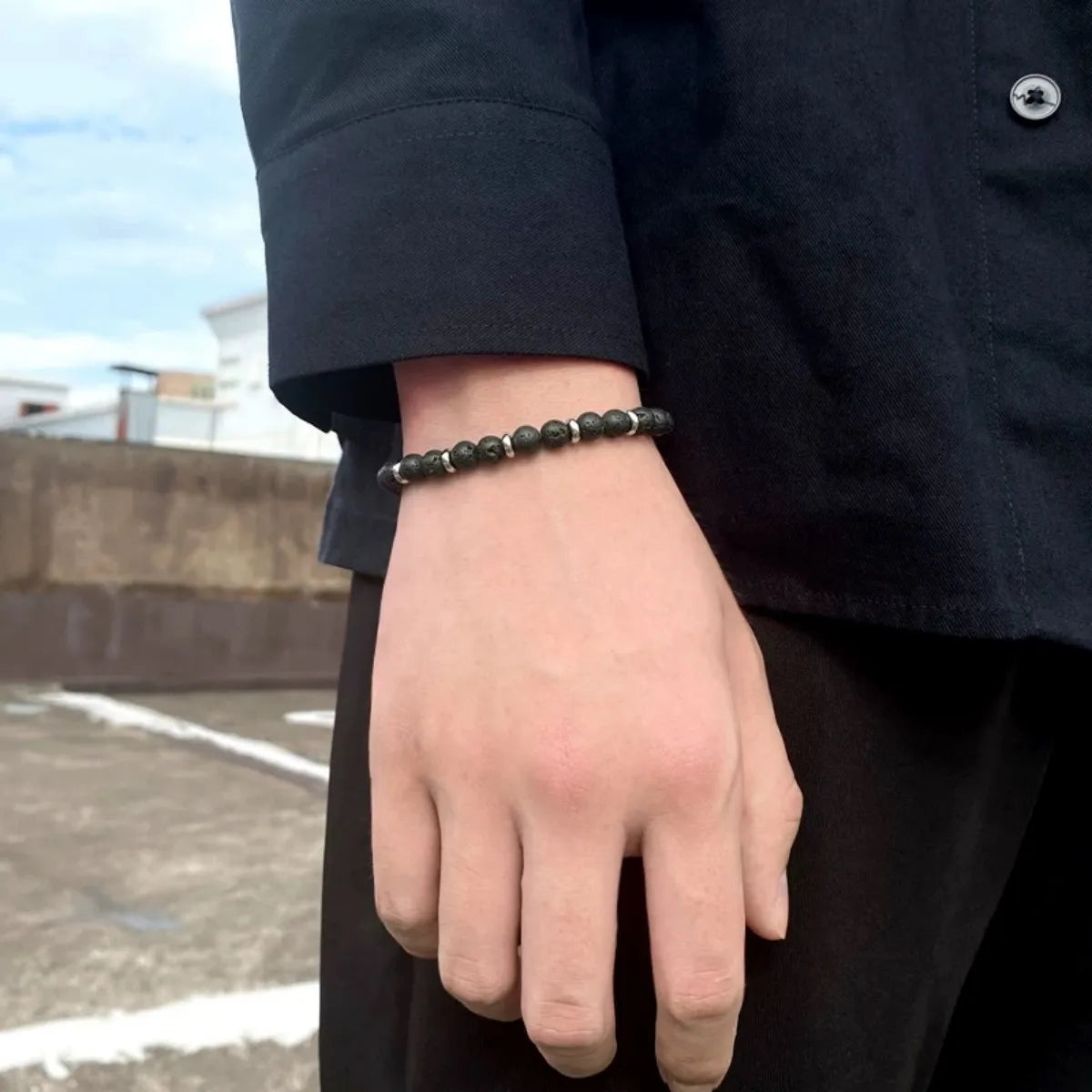 6mm Tiger Eye Beads Strand Bracelets Men Women Charm Stainless steel Chain Colorful Natural Stone Bracelet Male Jewelry Gift New