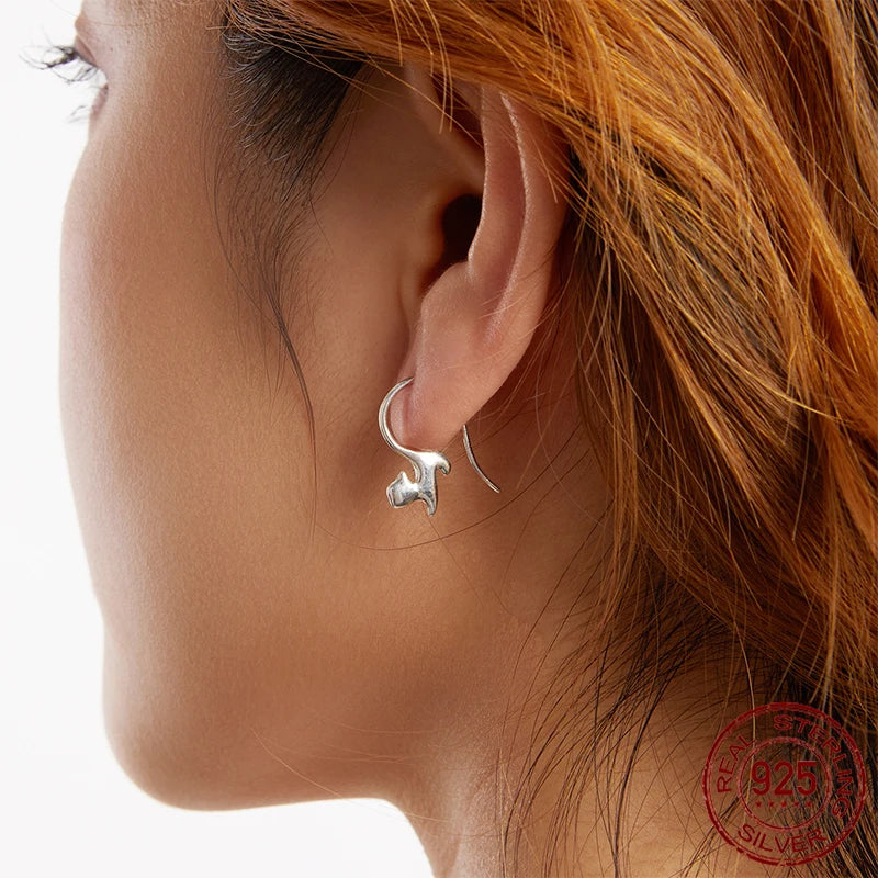 BAMOER Solid 925 Sterling Silver Cat Ear Hooks Jewelry for Women, Hypoallergenic Cute Jewelry Birthday Party Gift for Pet Lovers
