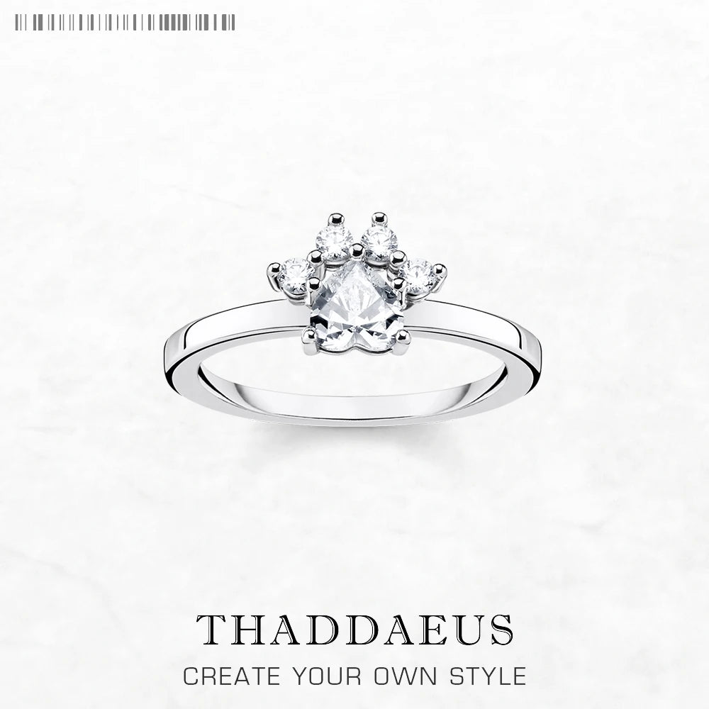 Ring Brilliant Paw Cat im europäischen Stil, zarter, edler Schmuck für Frauen, Sommer, brandneues, süßes Geschenk aus 925er Sterlingsilber