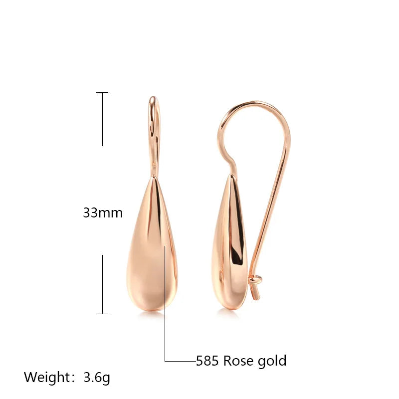 100% 14Krose Gold Jewelry Stud Earring for Women Bohemia Engagement Irregular Aros Mujer Oreja 14 K Gold Earring Box
