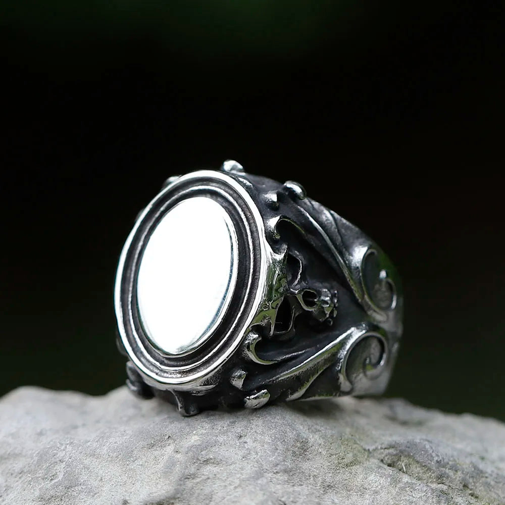 NEW Men's 316L stainless-steel ring skull Gothic ring punk Motorcycl fashion Jewelry Gifts free shipping