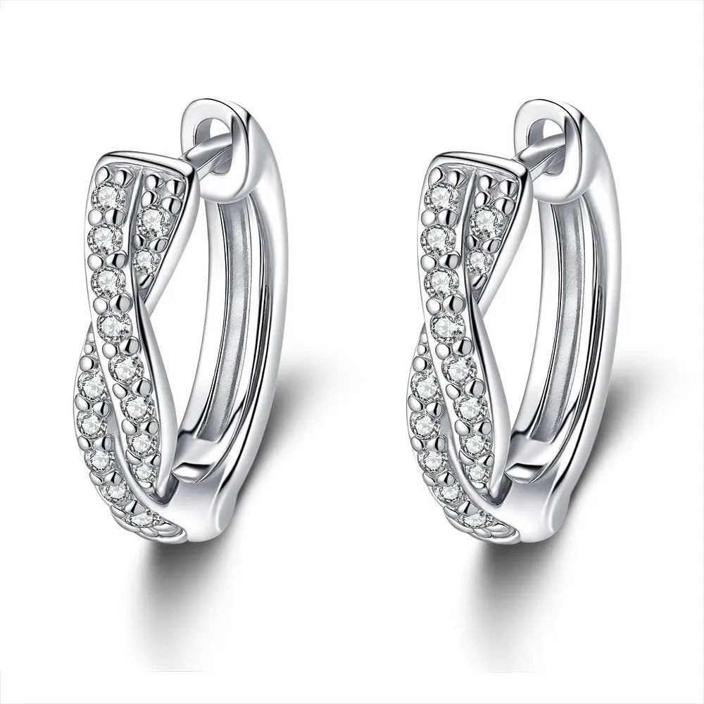 European-American Trendy Vintage Ear Clips PT950 Platinum Women's! 0.5CT Moissanite Elegant Hoops, High-End Eye-Catching & Chic - Madeinsea©