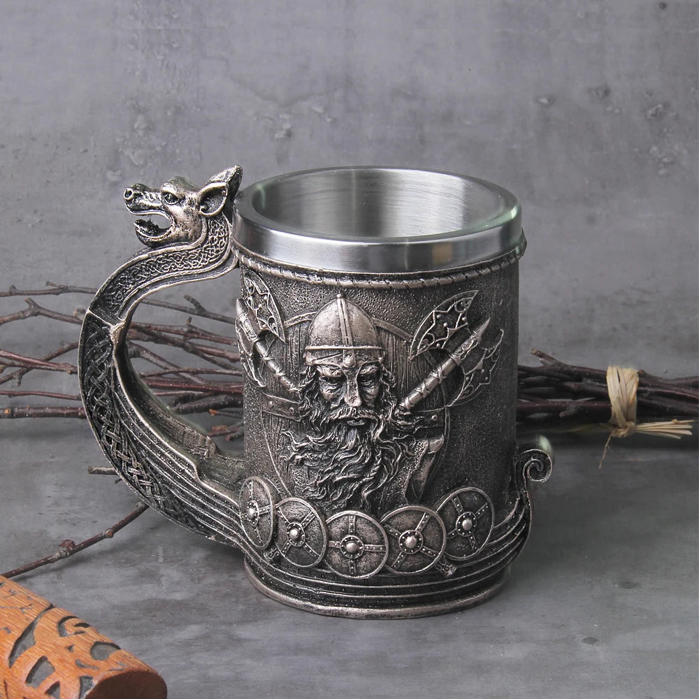 Vintage Viking Style Beer Mug