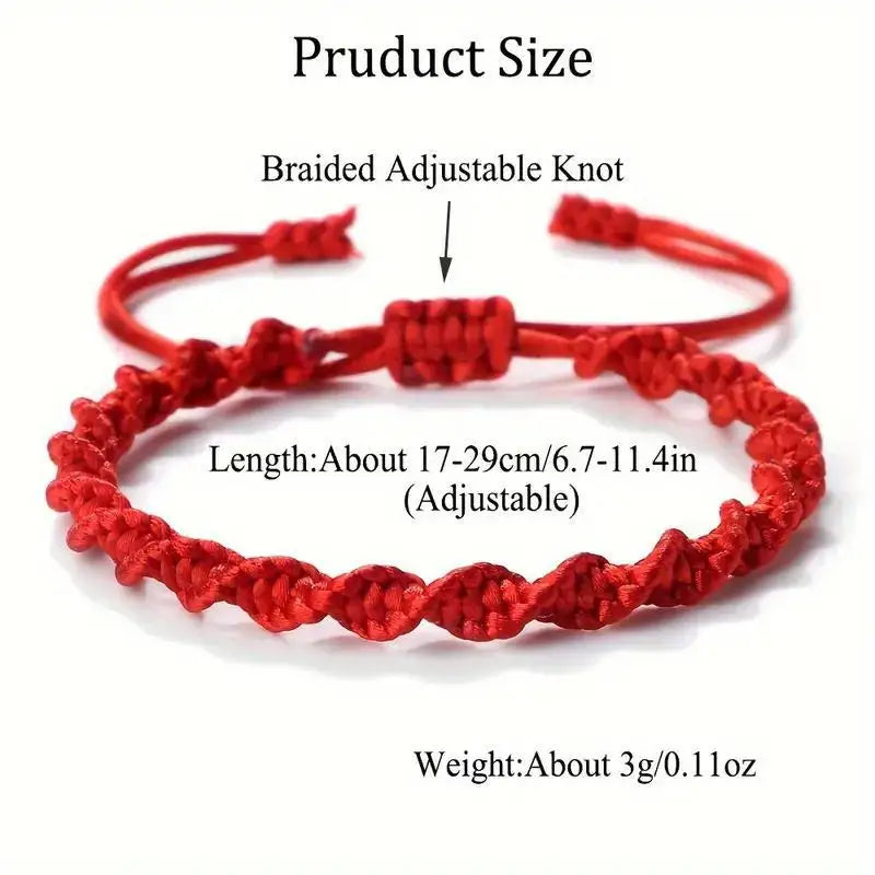Glücksarmband aus rotem Faden, unisex, handgefertigt, geflochten, verstellbar, mit Anhänger, Valentinstagsgeschenk, Freundschaftsarmband.
