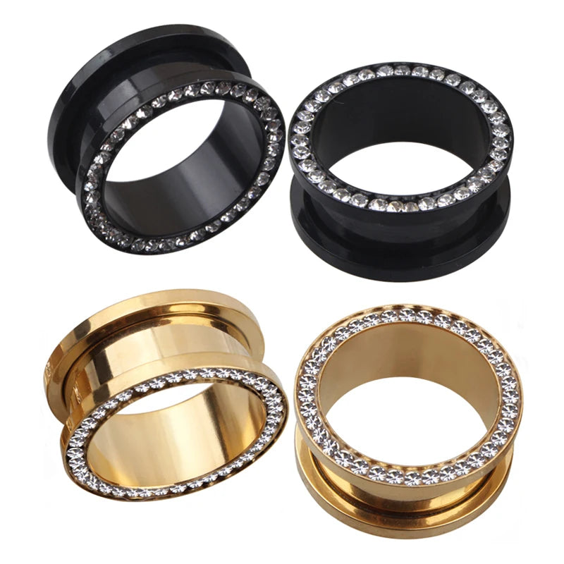 2PC 3-20mm Ear Gauges 316L Stainless Steel Ear Tunnels Plugs Piercing Jewelry Ear Stretchers Expander Plugs and Tunnels