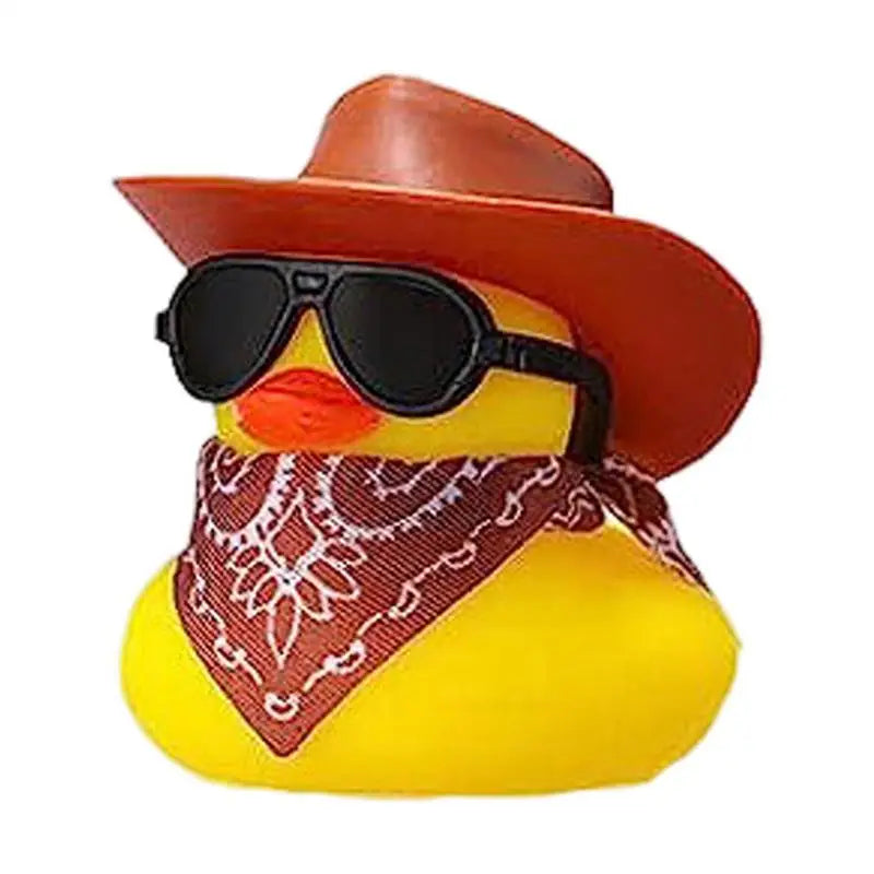 Car Rubber Duck Cowboy Rubber Duck Cool Dashboard Ornament Sunglass Car Duck for Dashboard Toy Car decoration Accessories