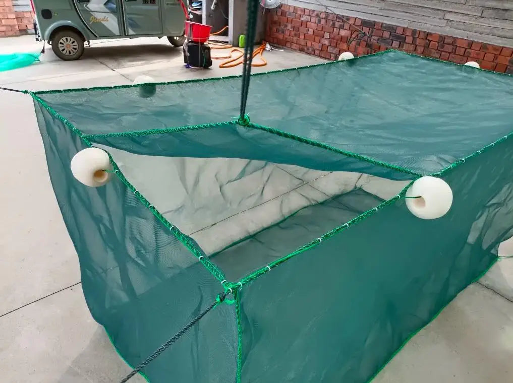 aquaculture green breeder fish net Lawaia Cage Netting Fish Breeding Cage with Cover Crayfish Ne color-green-pumpkin-flash Model:6'6