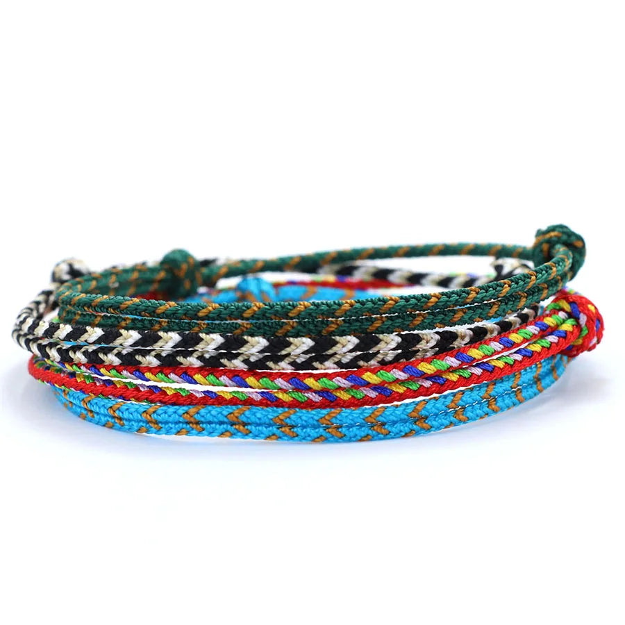 4 Colors Lucky Rope Bracelet For Men Grade A 2mm Thin String Charm Braslet Handmade Adjustable Friendship Braclet Boyfriend Gift