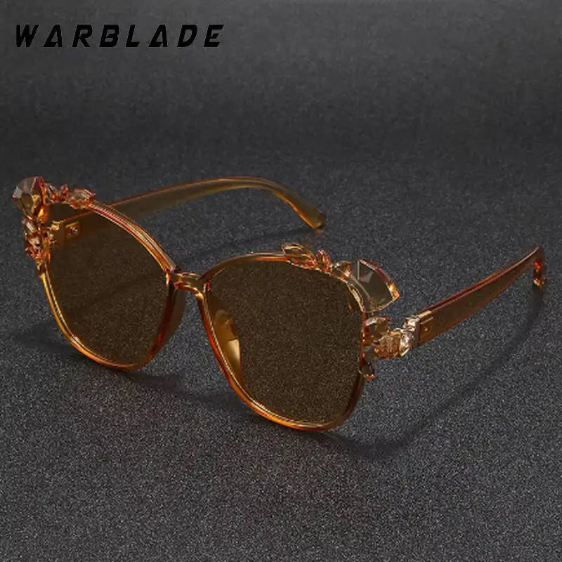 Lunettes de soleil œil de chat couleur bonbon pour femmes et hommes, verres dégradés, style populaire punk Y2K, monture décorative en diamant, luxe UV400