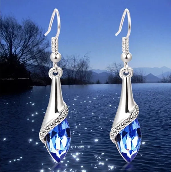 Water Drop Ear Dangler Gemstone Earrings