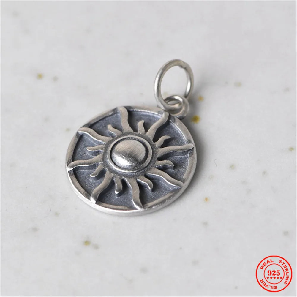 MKENDN 100% 925 Sterling SilverApollo Amulet Sun God Pendant Necklace Punk Style Sweater Chain Fine Jewelry - Madeinsea©