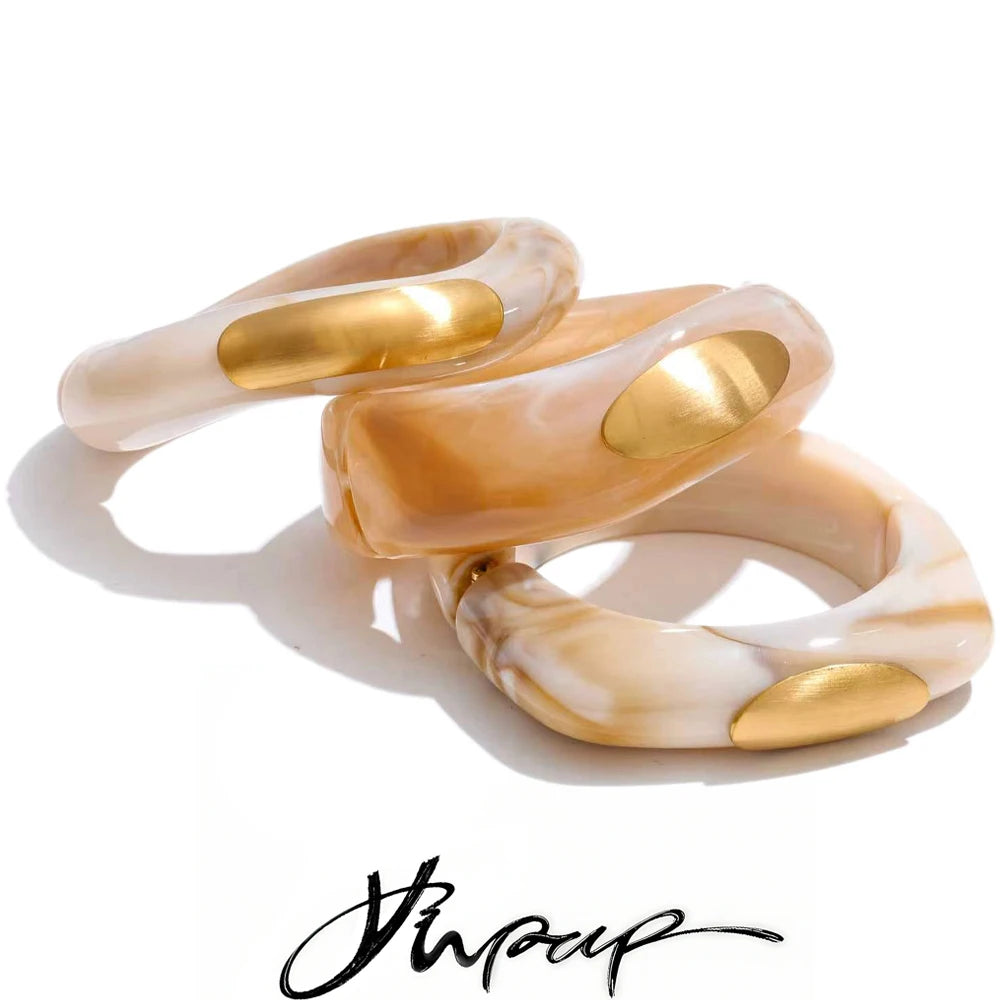 Yhpup 57/61/62mm Acrylic Resin Thick Bracelet Bangle Waterproof Statement Fashion Summer 2026 Wrist Jewelry