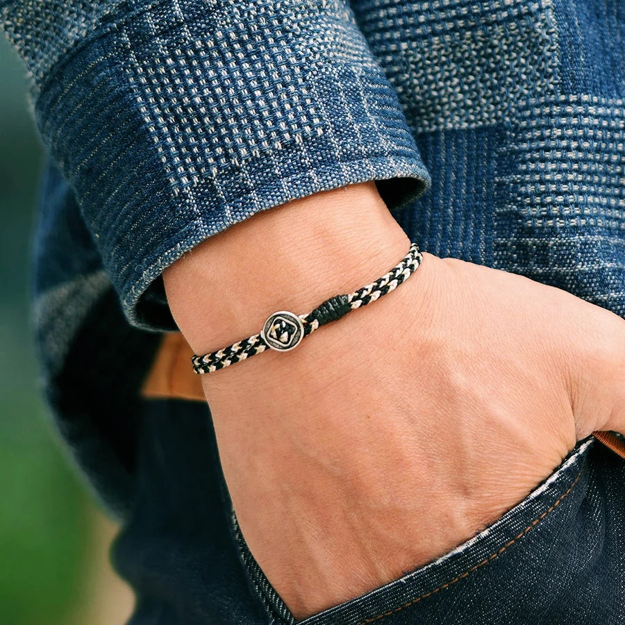 Retro Handmade Braided Rope Bracelet For Men High Quality 2mm Ethnic String Braslet Lucky Chinese Red Thread Braclet Homme Joias