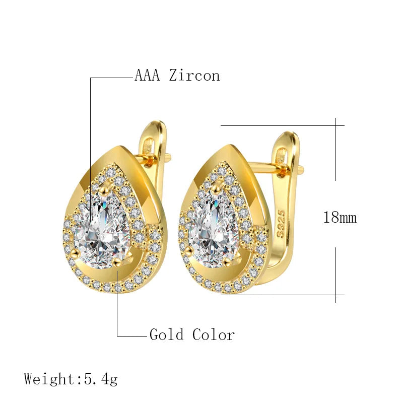 Sterling Silver 925 Small Earrings Fashionable Fresh and Exquisite Heart Shaped Crystal Zircon Earrings High-end Jewelry