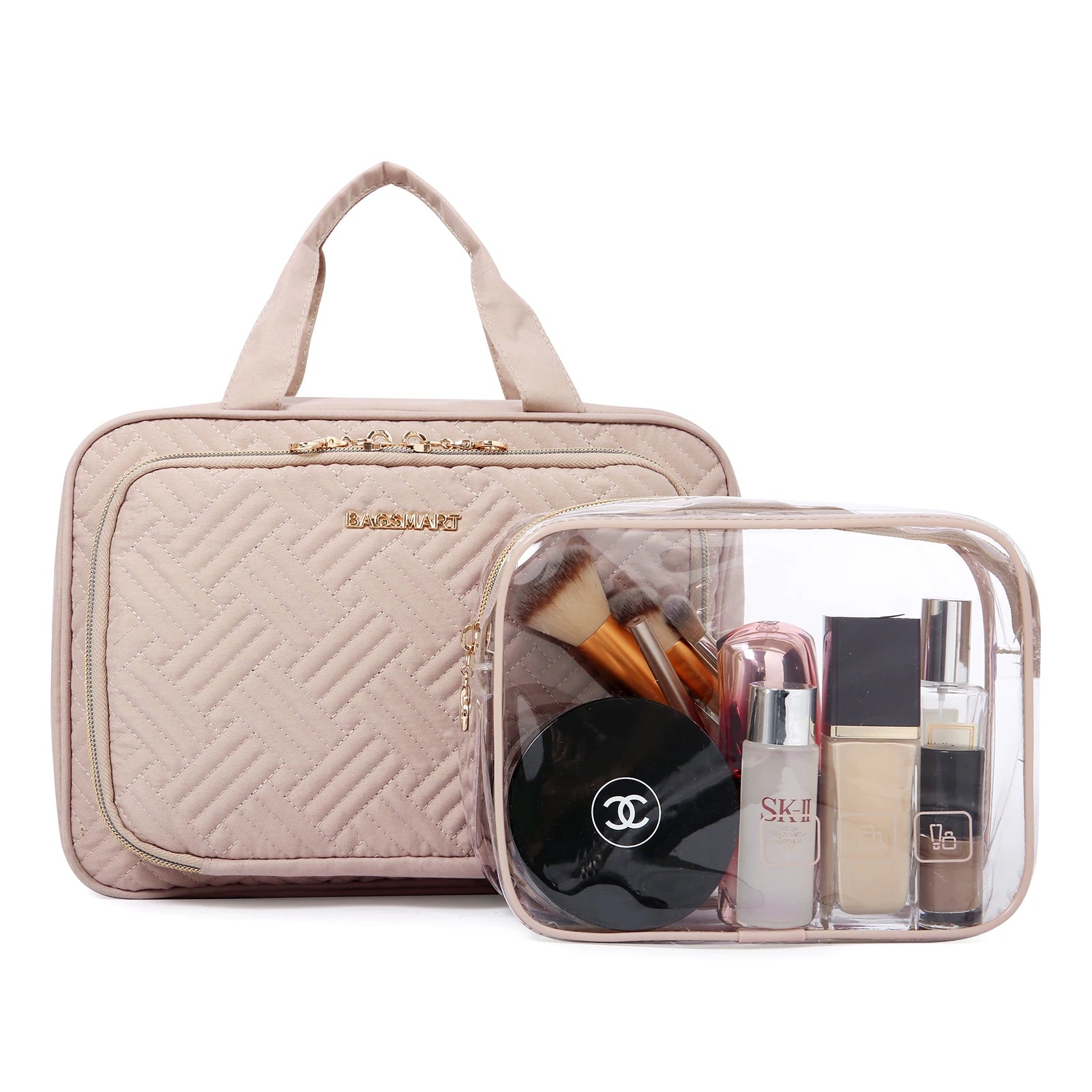 Large Toiletry Bag BAGSMART Travel Makeup Organizer Water-resistant Cosmetic Bags for Shampoo Full Sized Container Toiletries - Madeinsea©