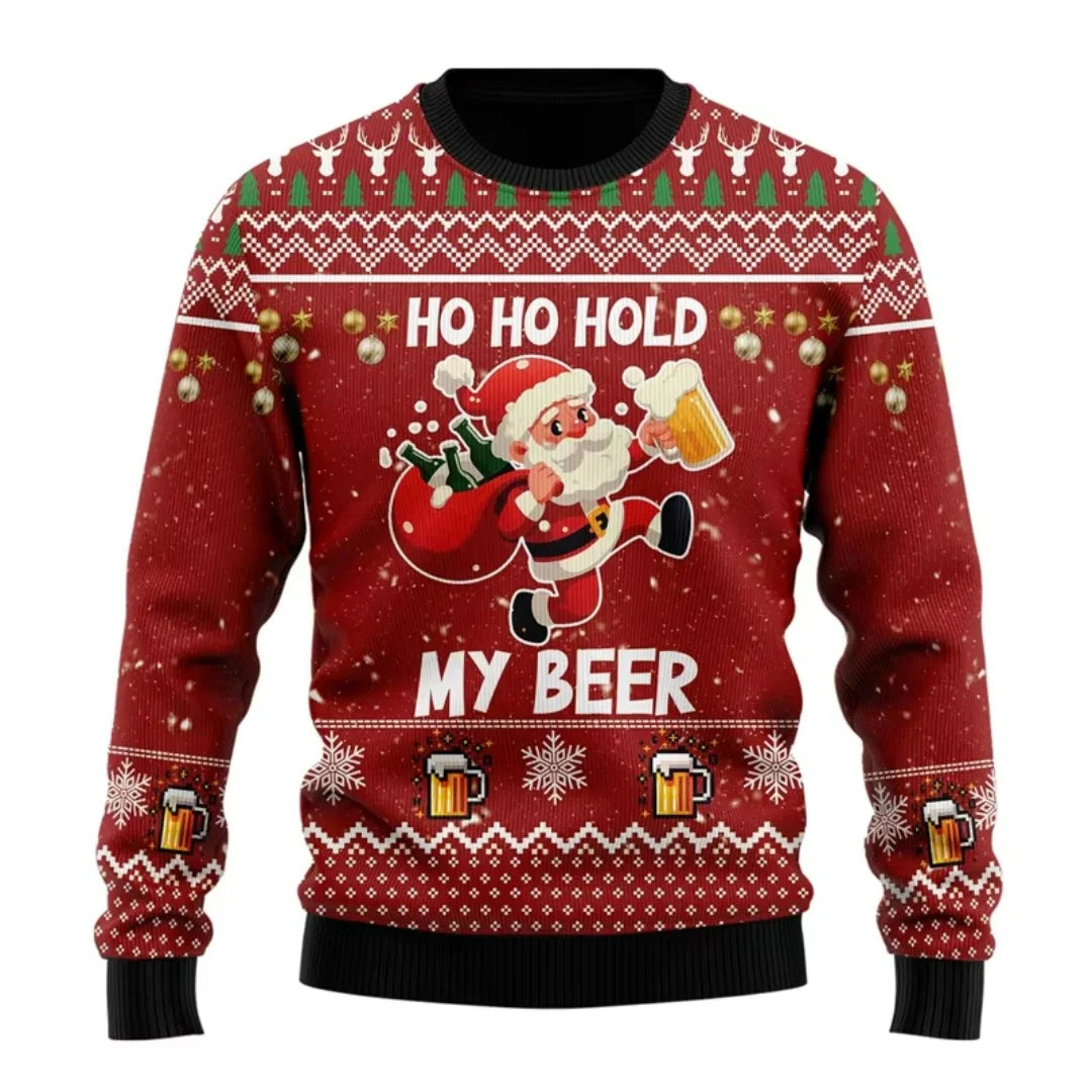 Christmas Santa Claus beer graphic hoodie Autumn Winter Fashion Sweatshirts Y2K Children's Hoodies Men's And Women's Sweatshirts