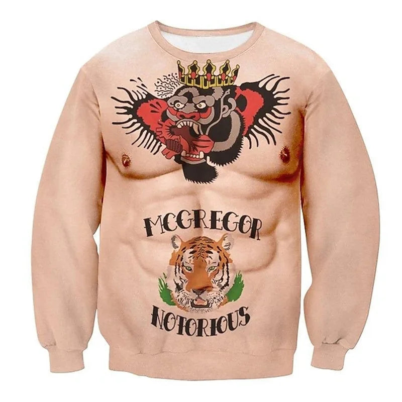 Unisex Ugly Christmas Sweatshirt For Men 3D Printed Funny Graphic Pullover Sweatshirts Hoodie For Party Mens Oversized Tracksuit