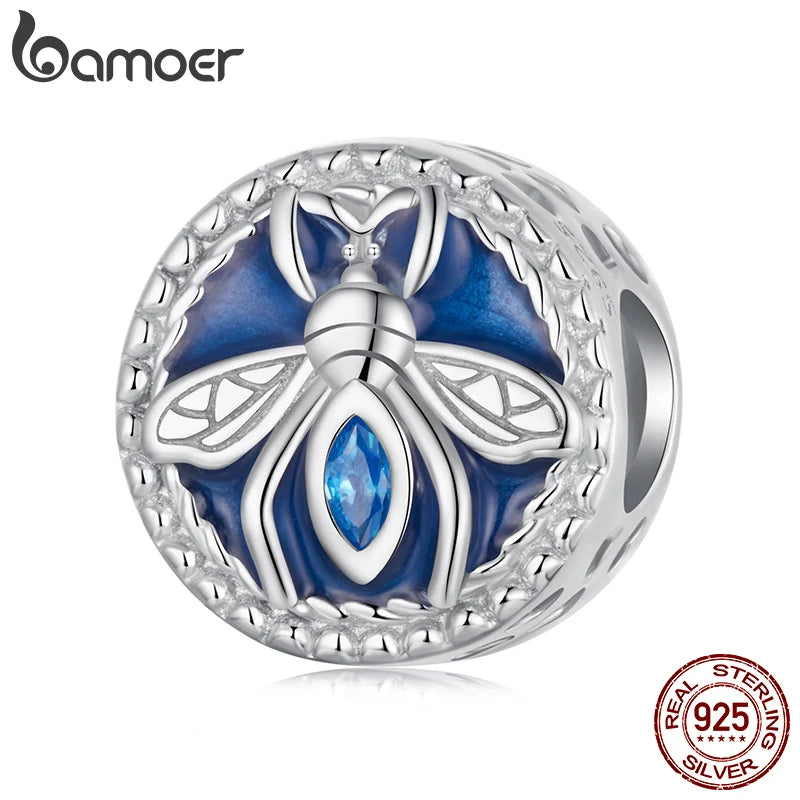 BAMOER Charm-Perle „Bienenknopf“ aus massivem 925er Sterlingsilber, passend für originale Armbänder, DIY-Bamoer-Charm zur Schmuckherstellung, SCC2931
