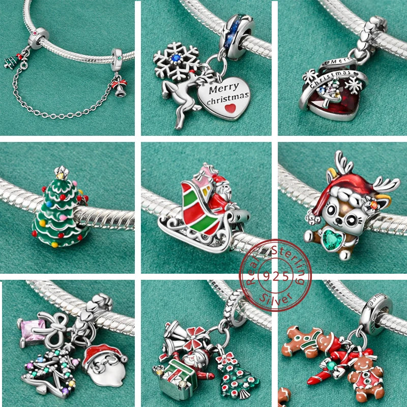 New 925 Sterling Silver Charms Beads Snowman Christmas Halloween Charm Pendent Fit Original Charm Bracelet Women Jewelry Gift - Madeinsea©