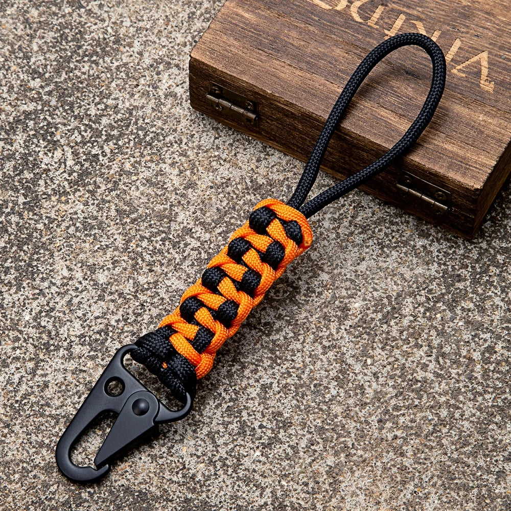MKENDN Handmade Woven Knot Paracord Keychain Outdoor Rock Climbing Camping Rescue Emergency Survival Rope Metal Key Chains Gifts - Madeinsea©