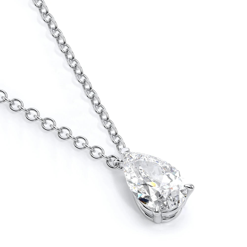 Serenty 1-4ct Pear Cut D VVS1 Moissanite Necklace for Women Gift Pure S925 Sterling Silver Water Drop Pendant NecK Chain Jewelry - Madeinsea©