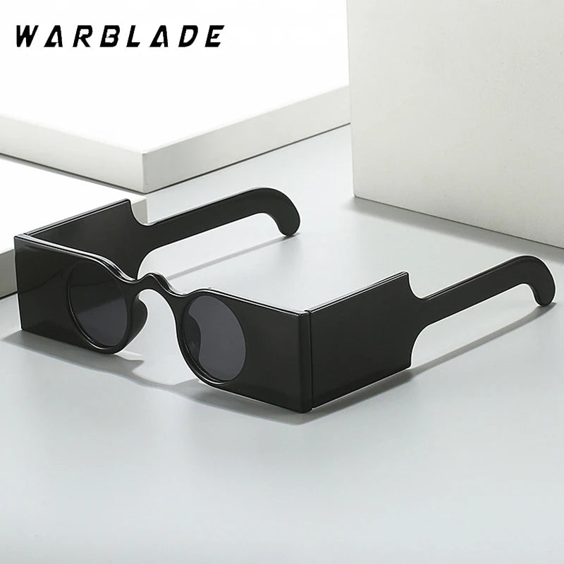 Retro Einzigartige Quadratische Damen Sonnenbrille Mode Persönlichkeit Kleine Runde Punk Gläser Shades UV400 Frauen Breite Beine Leopard Sonnenbrille