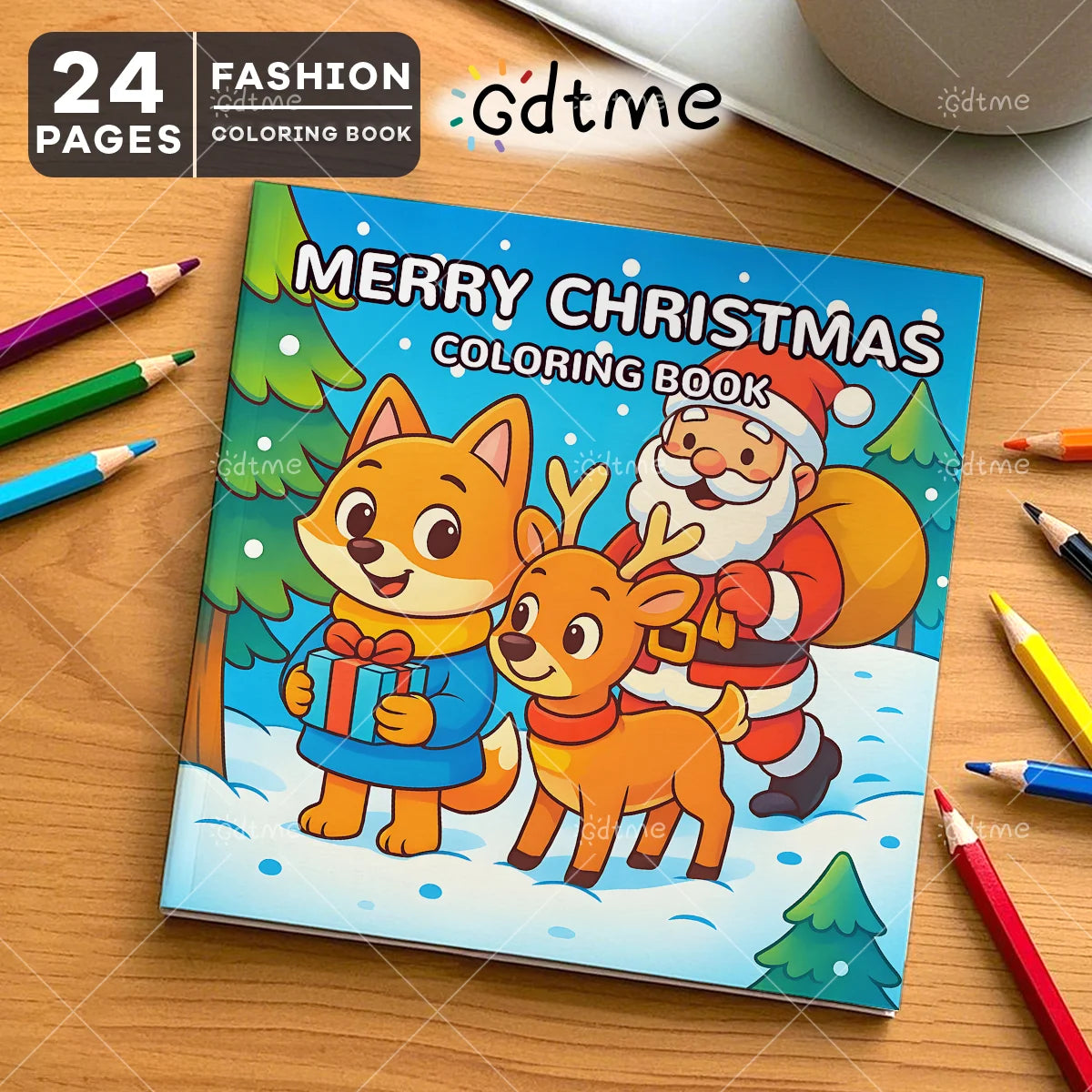 MERRY CHRISTMAS Coloring Book For Adults And Teens Featuring Adorable Christmas Creatures Cartoon Painting Drawing Books
