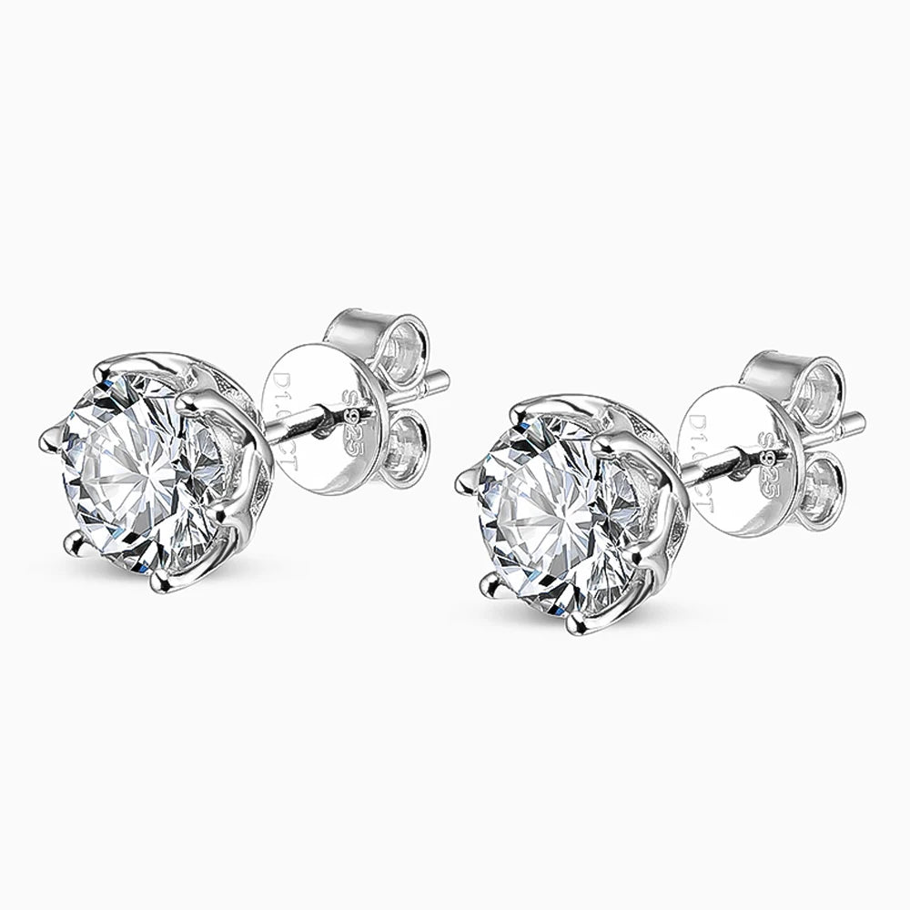 Serenity 0.5CT 1CT 2CT D Color Moissanite Earrings For Women 100% 925 Sterling Silver Plated 18K Sparkling Stud Earrings Jewelry - Madeinsea©