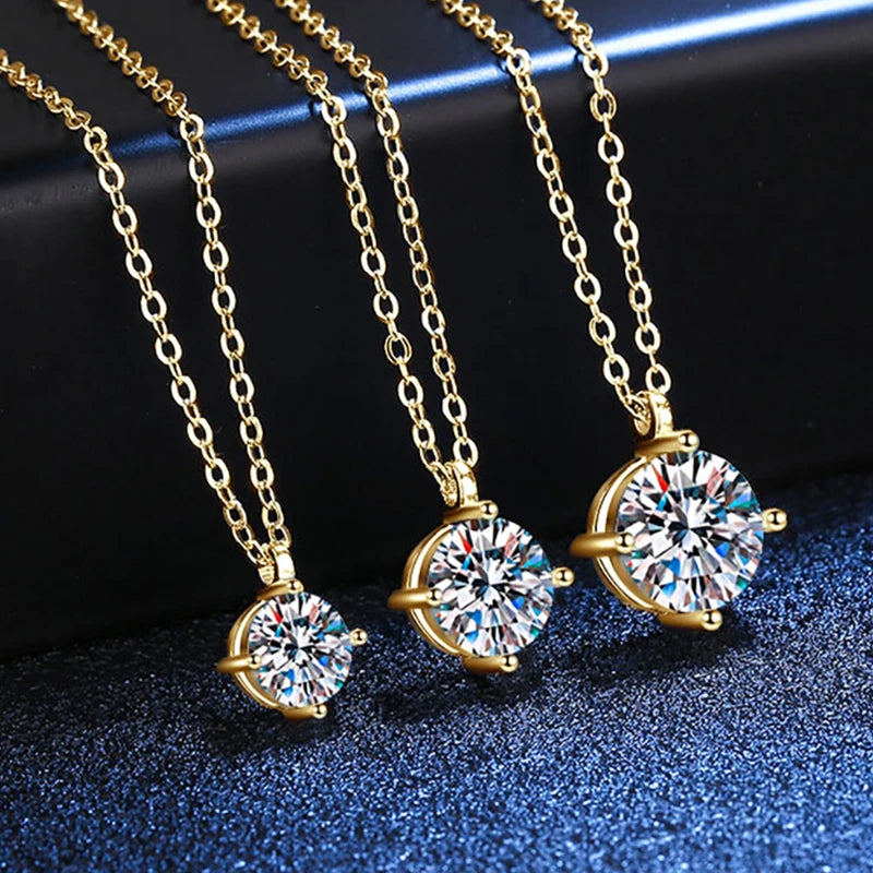 OXTAO GRA 2.0CT Four Claw Moissanite Pendant Necklace Real 925 Sterling Silver D Color Glittering Diamond Ladies Jewelry Gift