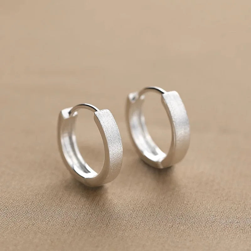 925 Sterling Silver Vintage Shinning Round Earrings For Women Trendy Earring Jewelry Prevent Allergy Party Accessories Gift