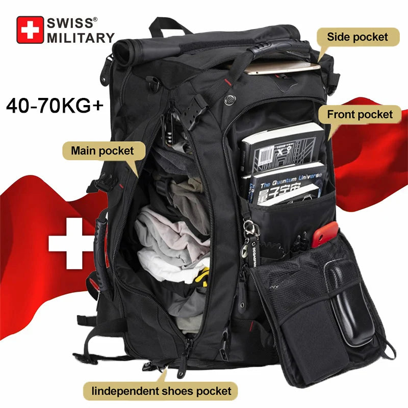 army travel backpack SWISS MILITARY Travel Backpack Men Durable Backpack Multifunction Lapt