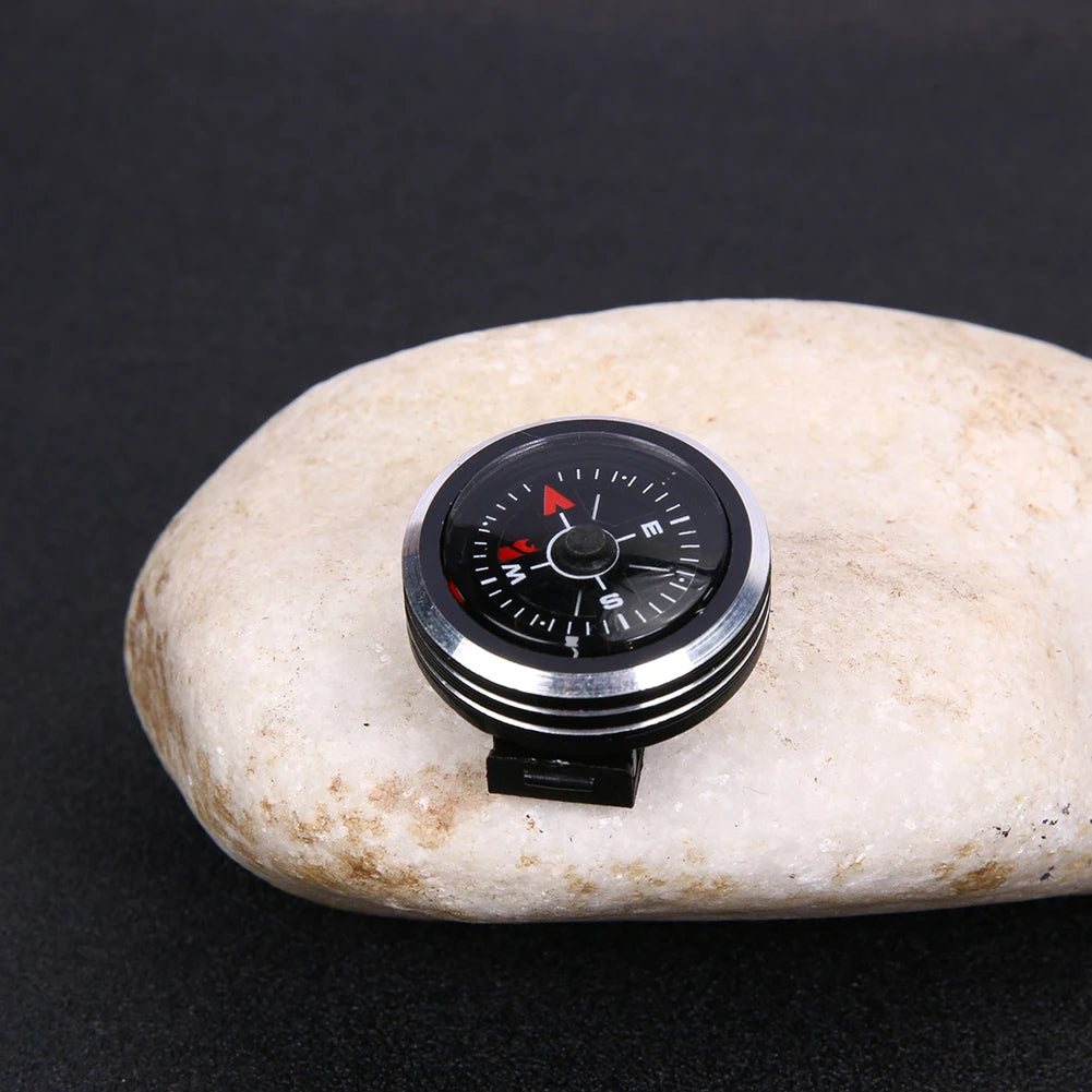 Mini Bracelet Compass Aluminum Alloy Wristwatch Type Camping Compass Practical Detachable Survival Tool for Climbing Paracord
