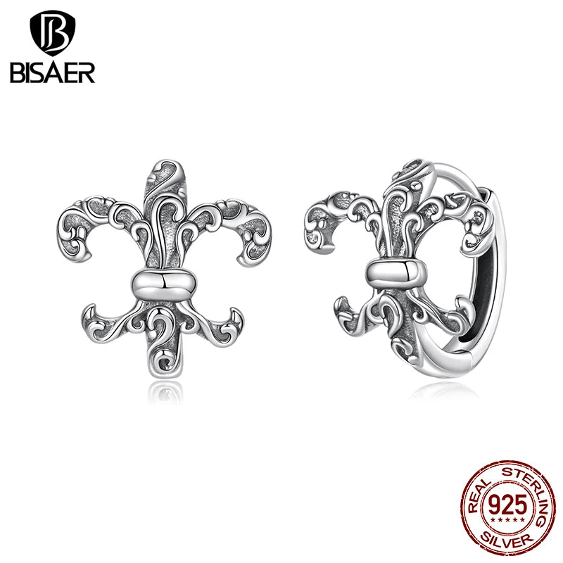 BISAER 925 Sterling Silver Turtle Stud Earrings Bule Enamel Stud Ear Plated White Gold for Women Party Fine Jewelry Holiday Gift