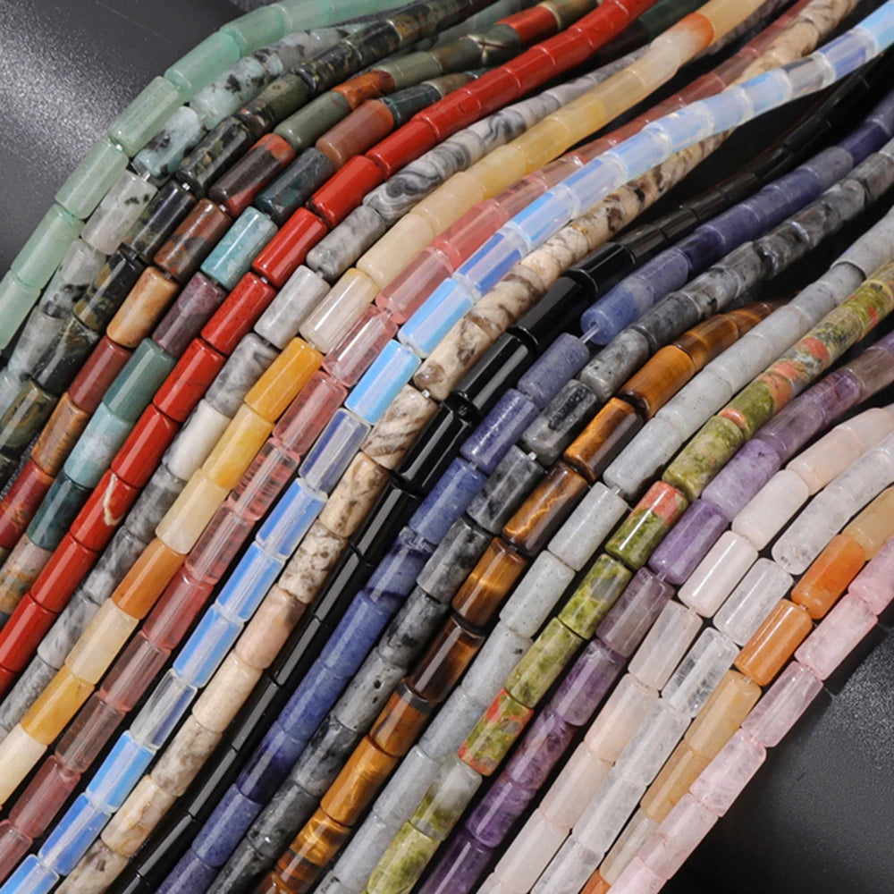 5x9mm Natural Cylinder Column Stone Bead Agat Aventurine Amethyst Jasper Quartz Loose Spacer Beads DIY Necklace Earring Bracelet