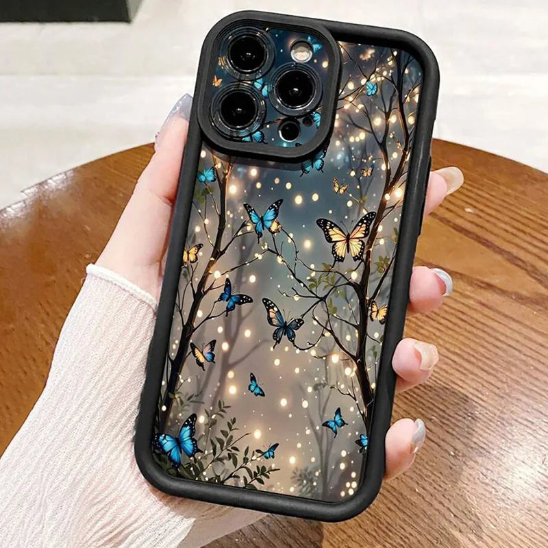 Phone Case For Xiaomi Redmi Note 14 13 12 12S 11 10 Pro 12C 13C 14C 11s 10s Plus 4G 5G Glow In The Dark Butterfly Design Cover