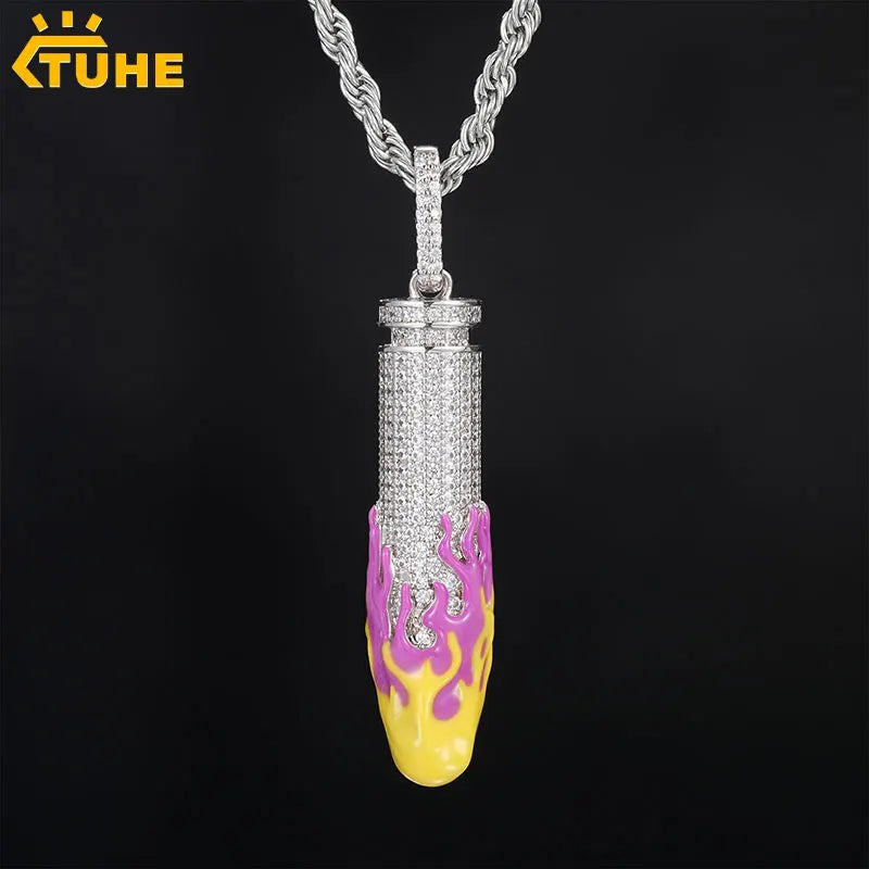 TUHE luminous Copper Iced Out For Man Hip Hop Jewelry