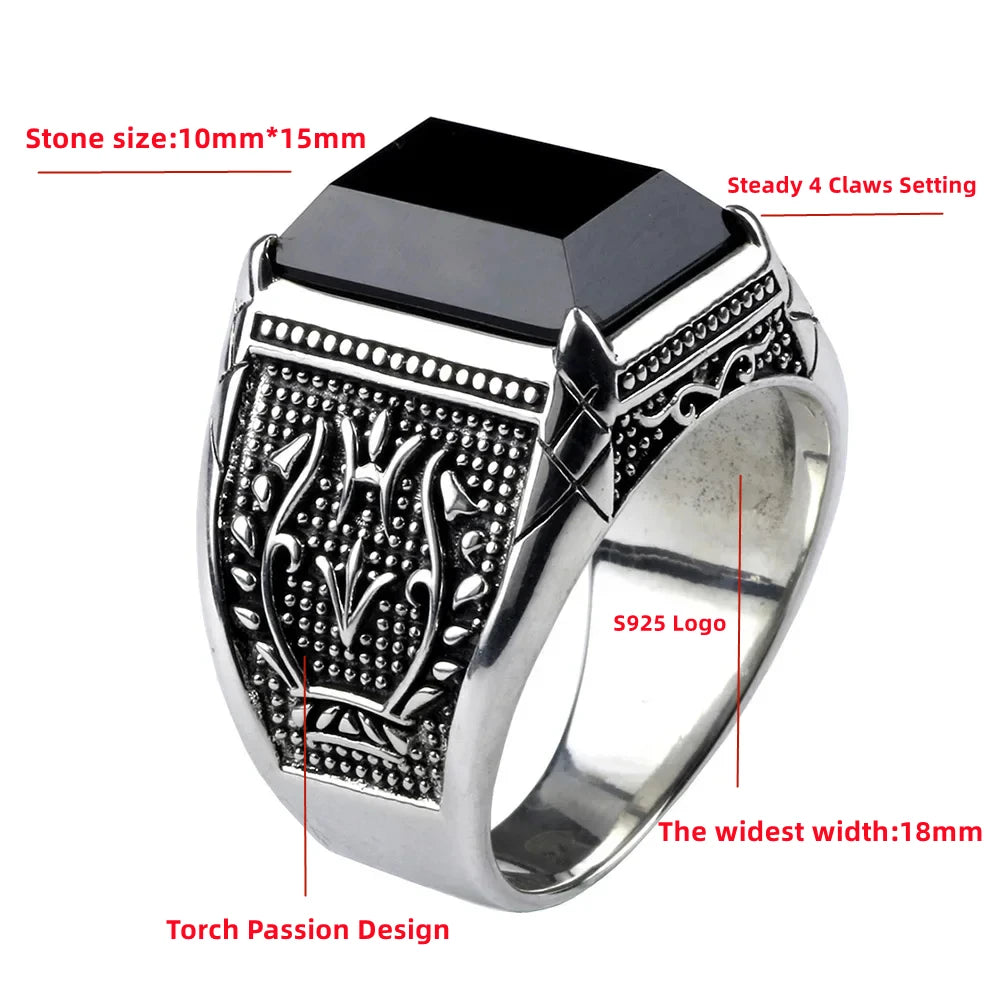 2024 Punk S925 Sterling Silver Rings For Men