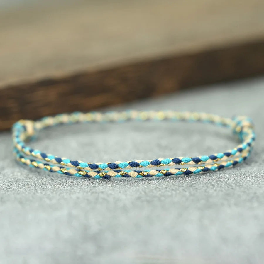 Minimalist 2mm Thin String Bracelet Unisex Handmade Weaven Adjustable Lucky Chinese Cord Tibetan Braslet Casual Pulseria Joias