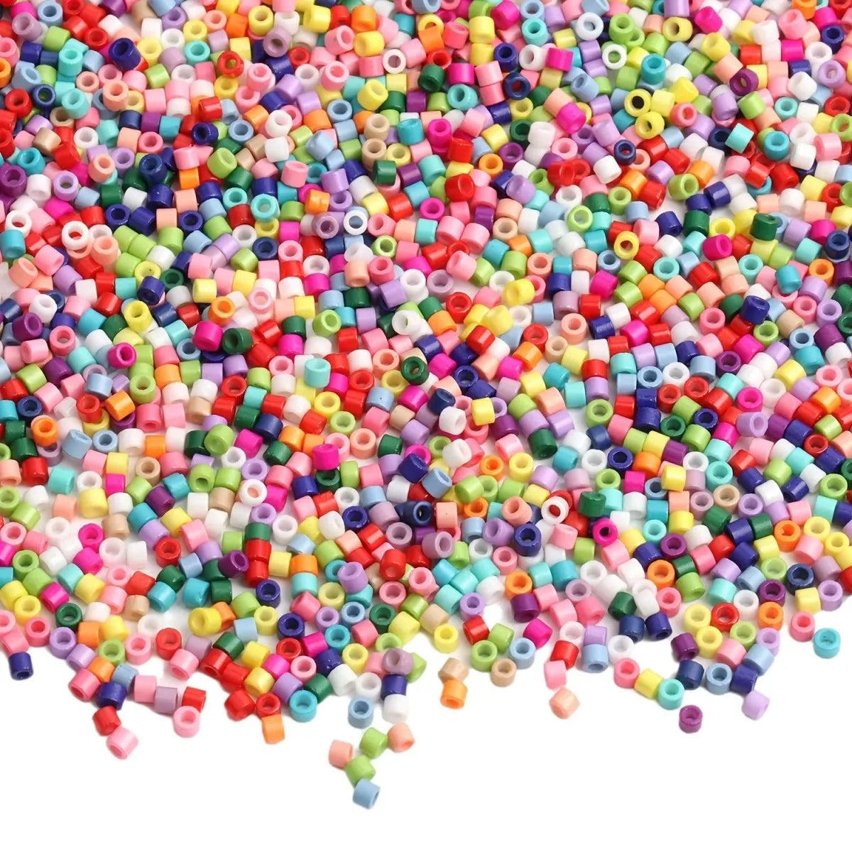 500/1200pcs Pony Candy Colorful Plastic Beads For Jewelry Making DIY Hair Braiding, Bracelet Necklace Handicrafts Small Business